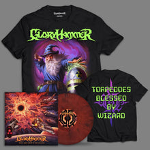Load image into Gallery viewer, 'Space 1993: Wrath of Kor-Virliath' T-Shirt & Red Marbled Vinyl Bundle